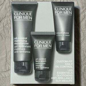 Clinique For Men Oil Control Trio - Face Wash, Lotion, & Shaving Cream
